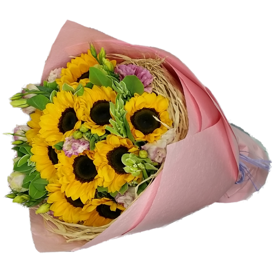 Ten SunFlowers in Bouquet  Sunny Day