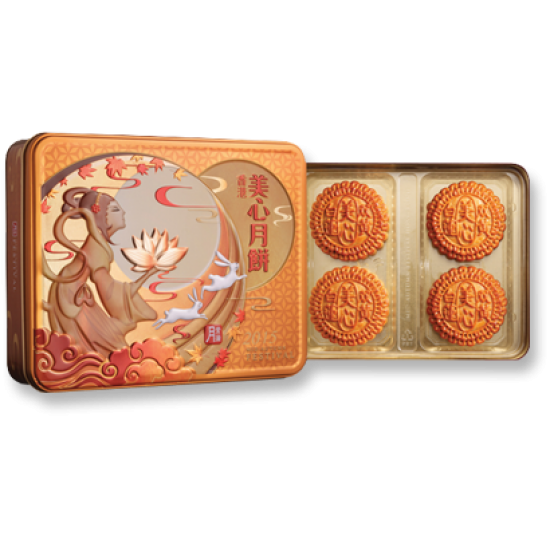 Maxim White Lotus Seed Paste Moon Cake with 2 Egg Yolks