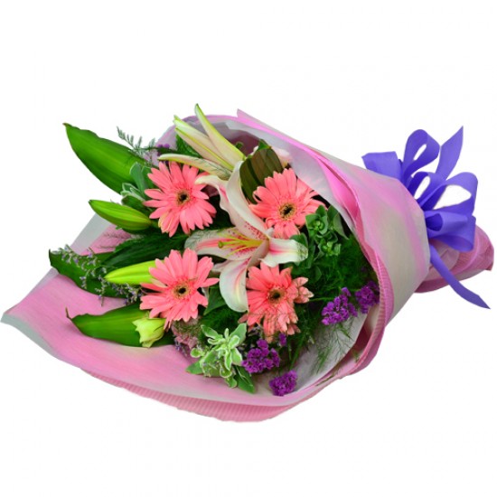 Sweet Pink Lady Pink Lily and Gerbera Bouquet