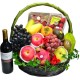 Seasonal Fruits Hamper with Maxim Double York White Lotus  Mooncake and Red Wine