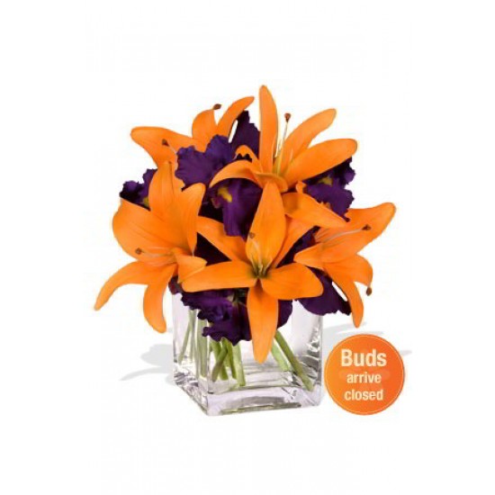 Iris and Lily Bouquet Vase Bouquet