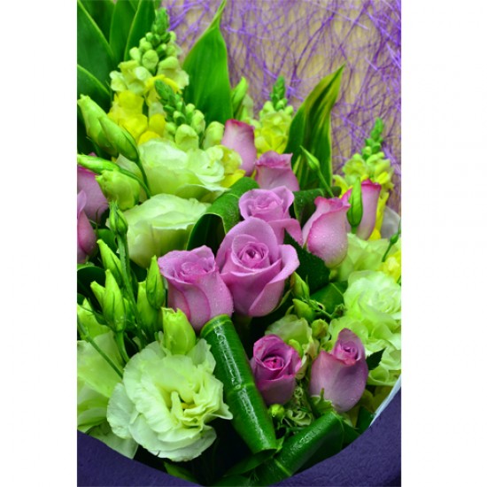 Royal Purple Elegance One Dozen Roses Bouquet